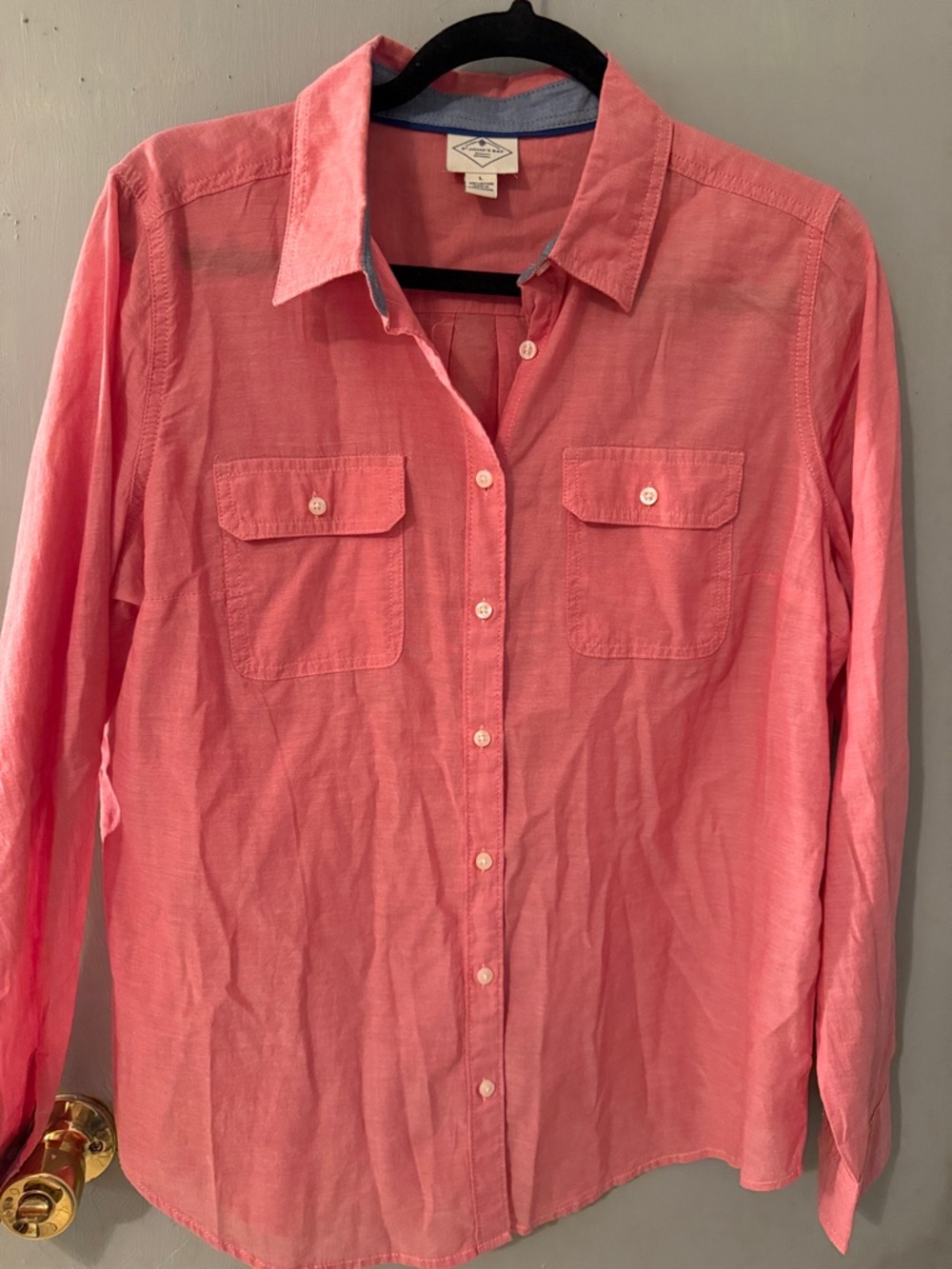 St. John's Bay Coral-Pink Button Front Shirt